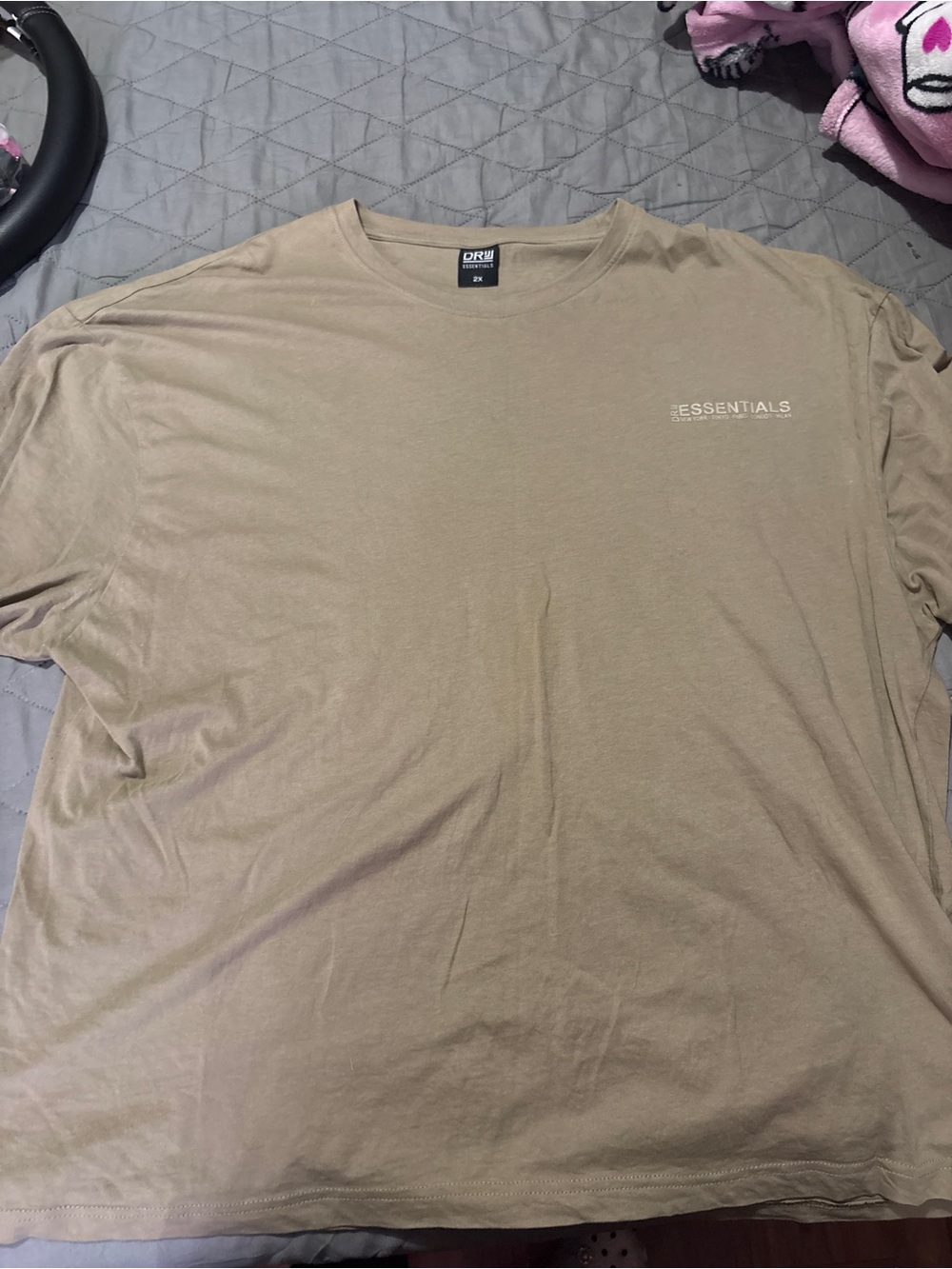 Essentials Men's Tan Crew Neck Short Sleeve T-Shirt